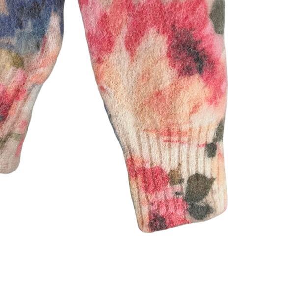 Bartolini Made In Italy Mohair Alpaca Blend Floral Cardigan Sweater Large - Picture 4 of 6